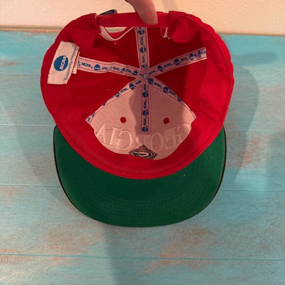 Vintage 90's Georgia Bulldogs Snapback Hat Cap Red - Picture 8 of 8